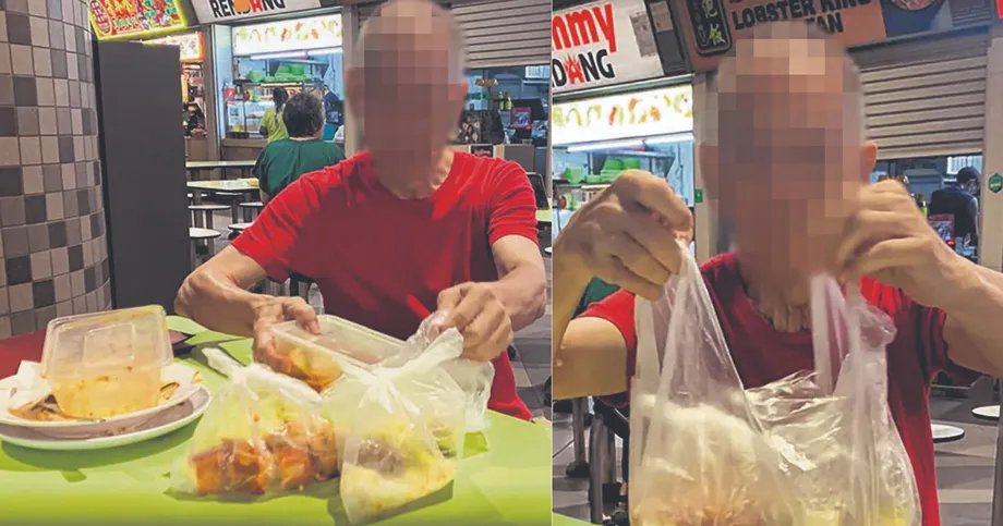 Elderly Men Collect Hawker Centre Leftovers in Singapore, Raising Food Safety Concerns